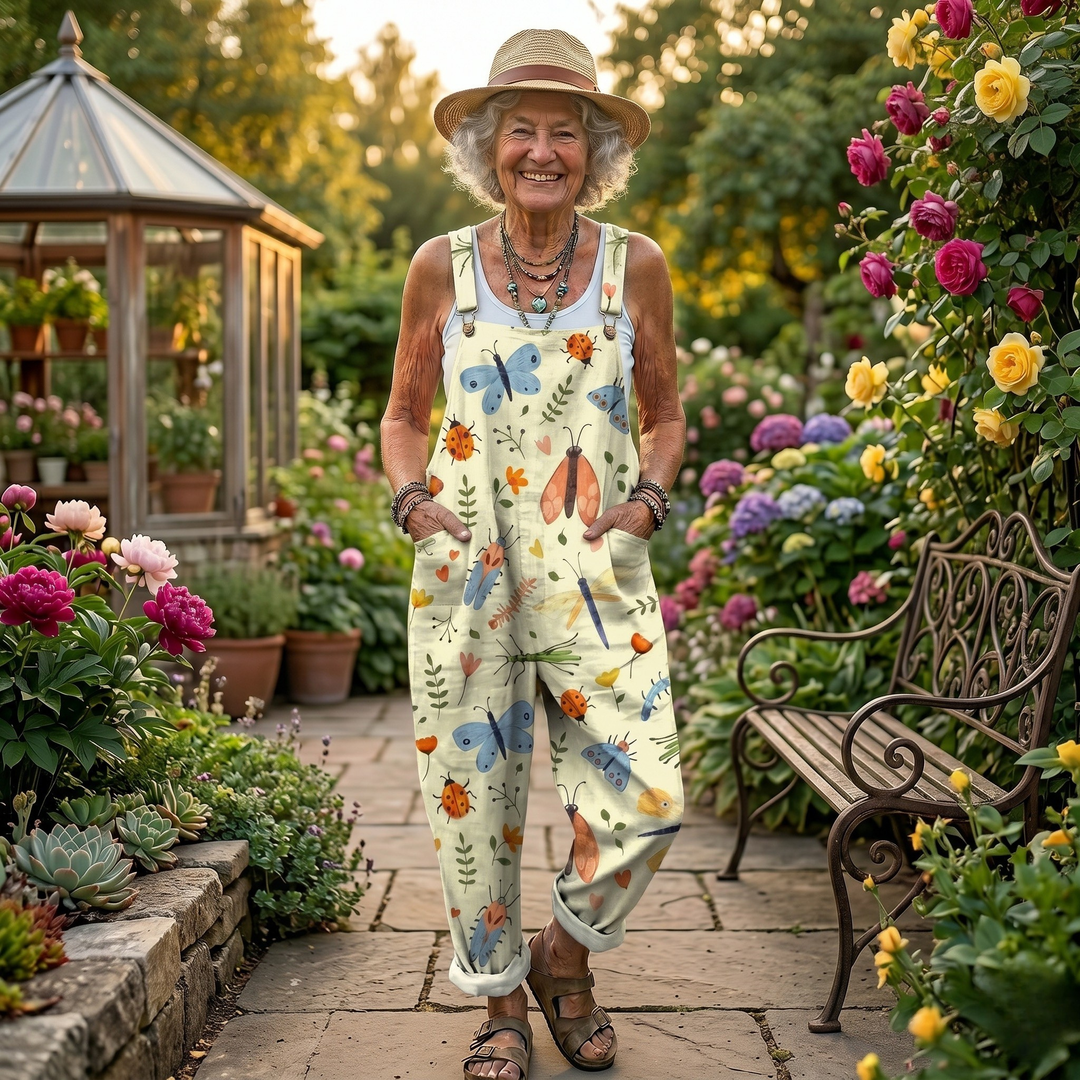 Comfortable Printed Overalls
