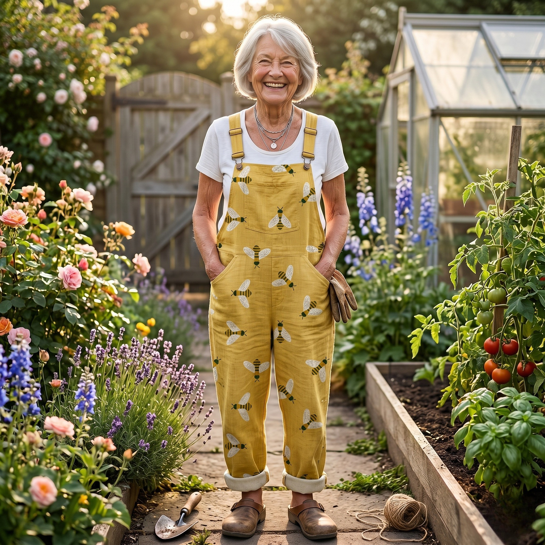 Comfortable Printed Overalls