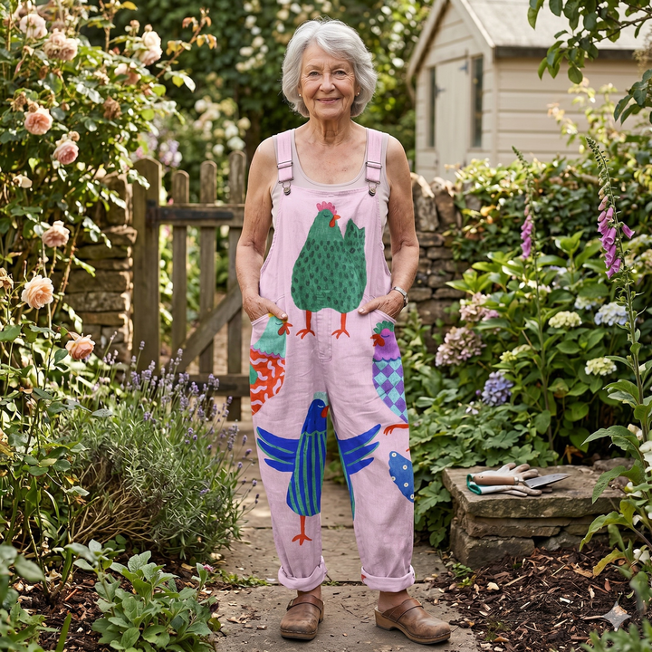 Comfortable Printed Overalls
