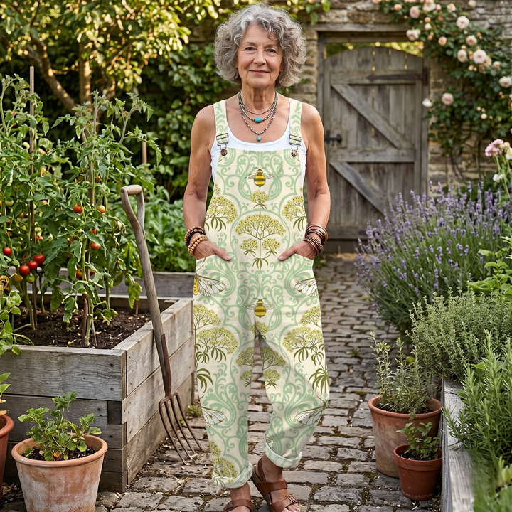Comfortable Printed Overalls
