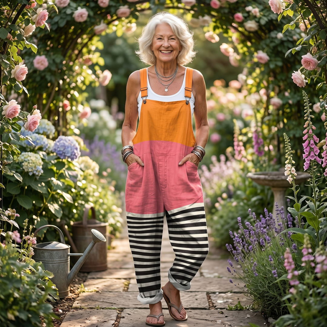 Comfortable Printed Overalls