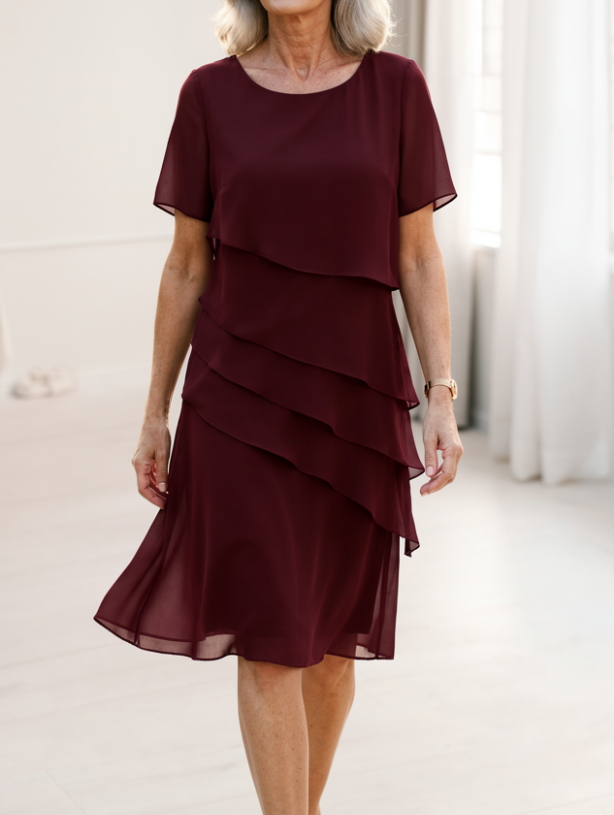 Linda | Elegant Comfort Ruffle Dress