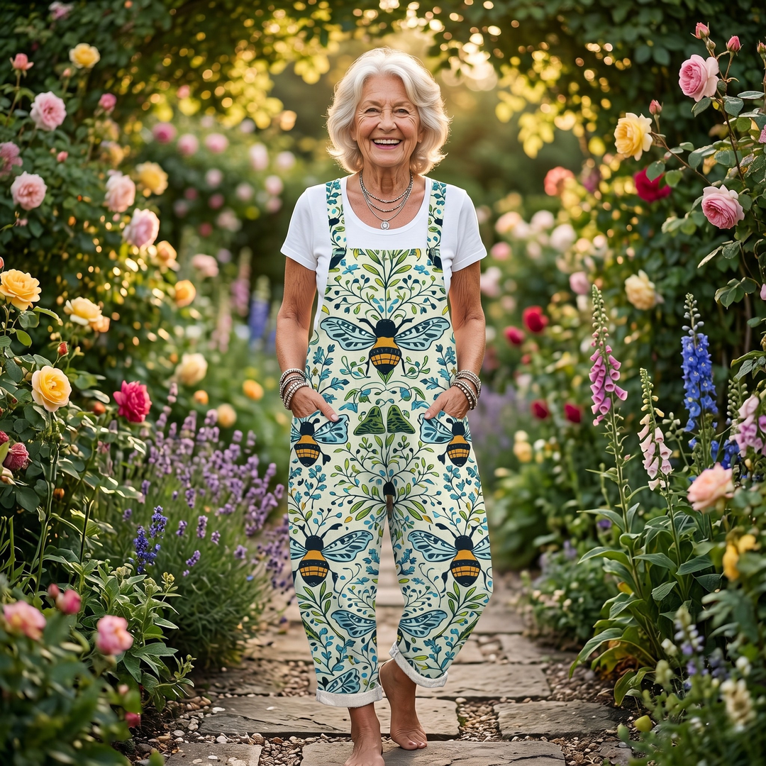 Comfortable Printed Overalls