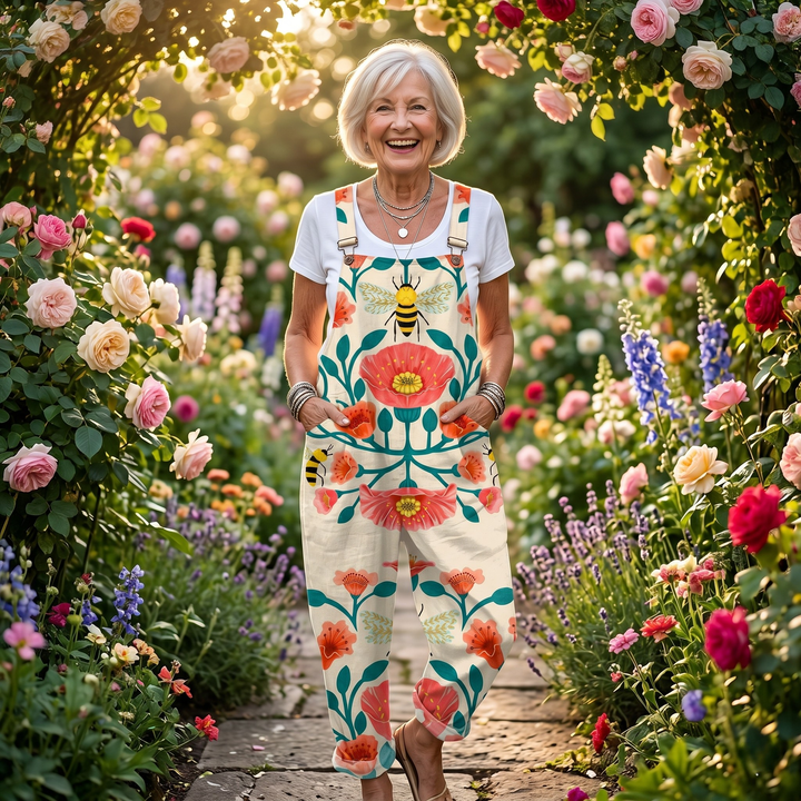 Comfortable Printed Overalls