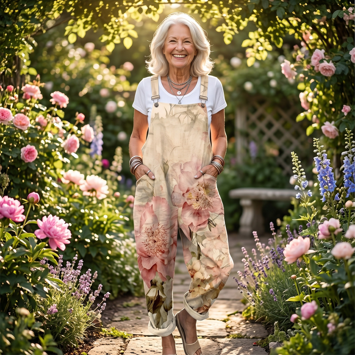 Comfortable Printed Overalls