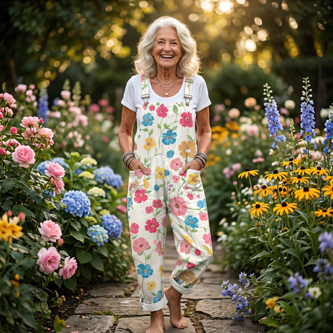 Comfortable Printed Overalls
