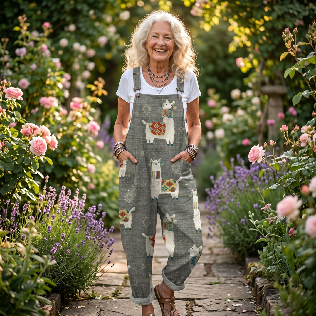 Comfortable Printed Overalls