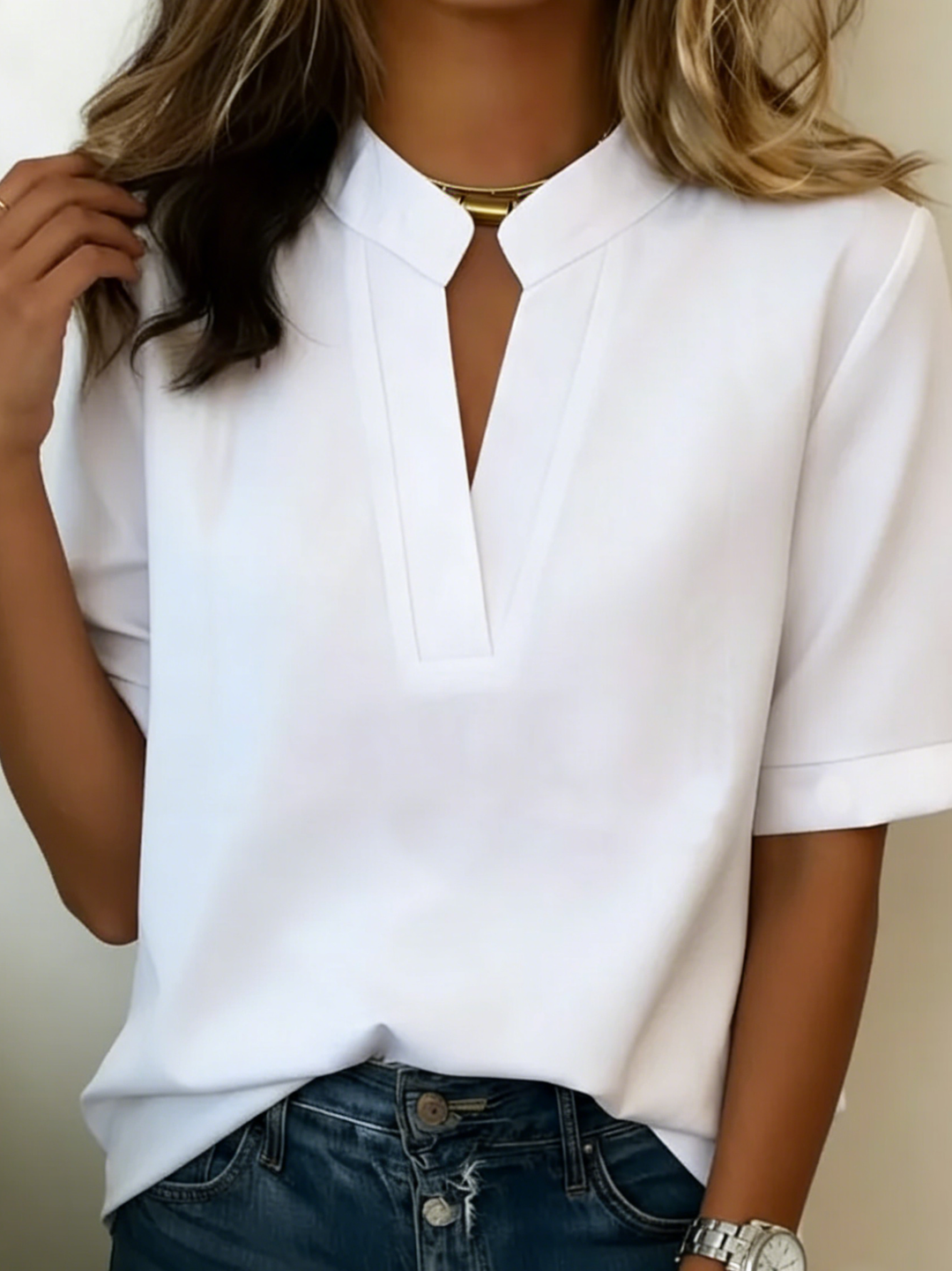 ELISE - Elegant Blouse with Refined Collar