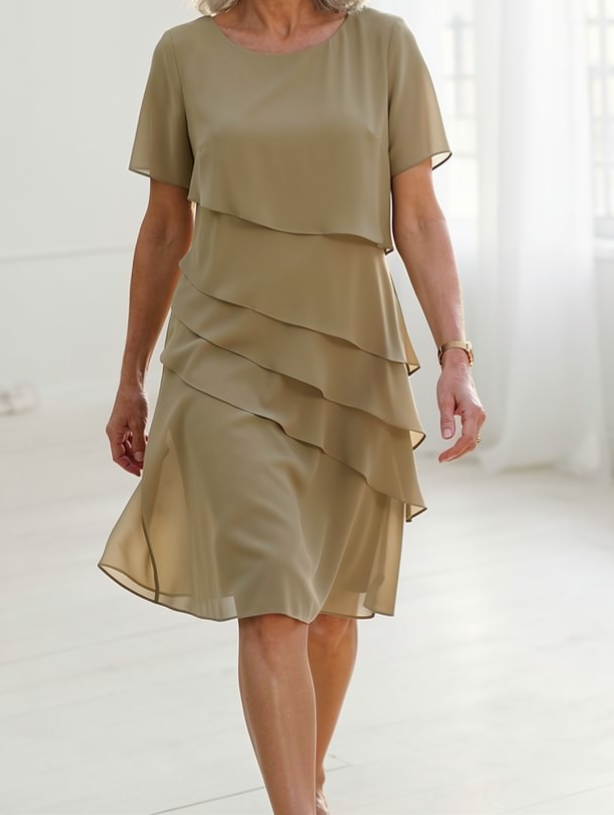 Linda | Elegant Comfort Ruffle Dress