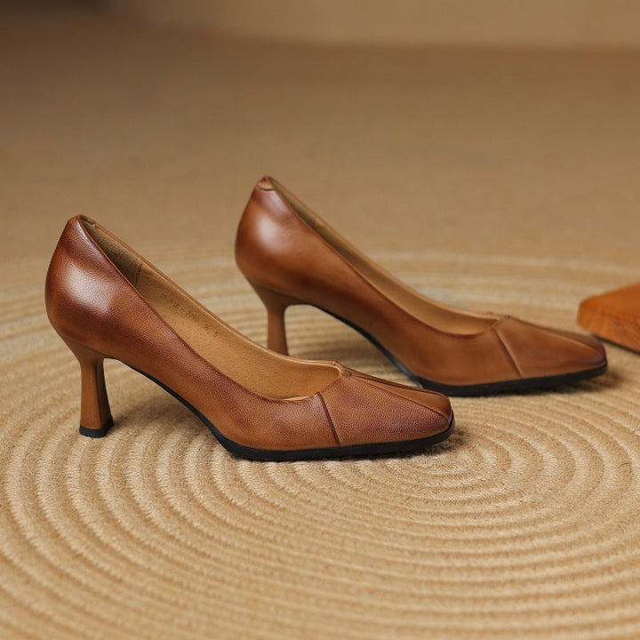 Marisol Leather Pumps with Square Toe Shape