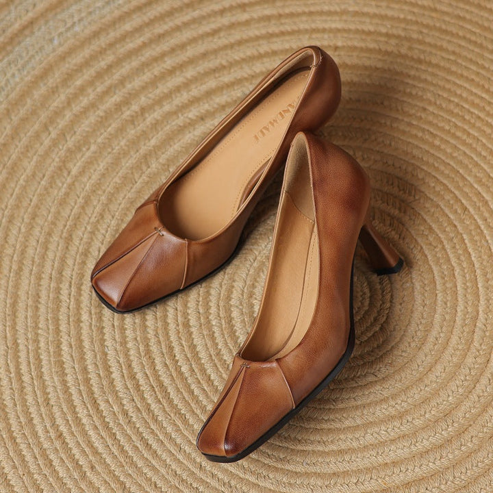 Marisol Leather Pumps with Square Toe Shape