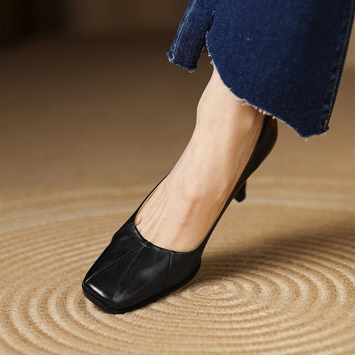 Marisol Leather Pumps with Square Toe Shape
