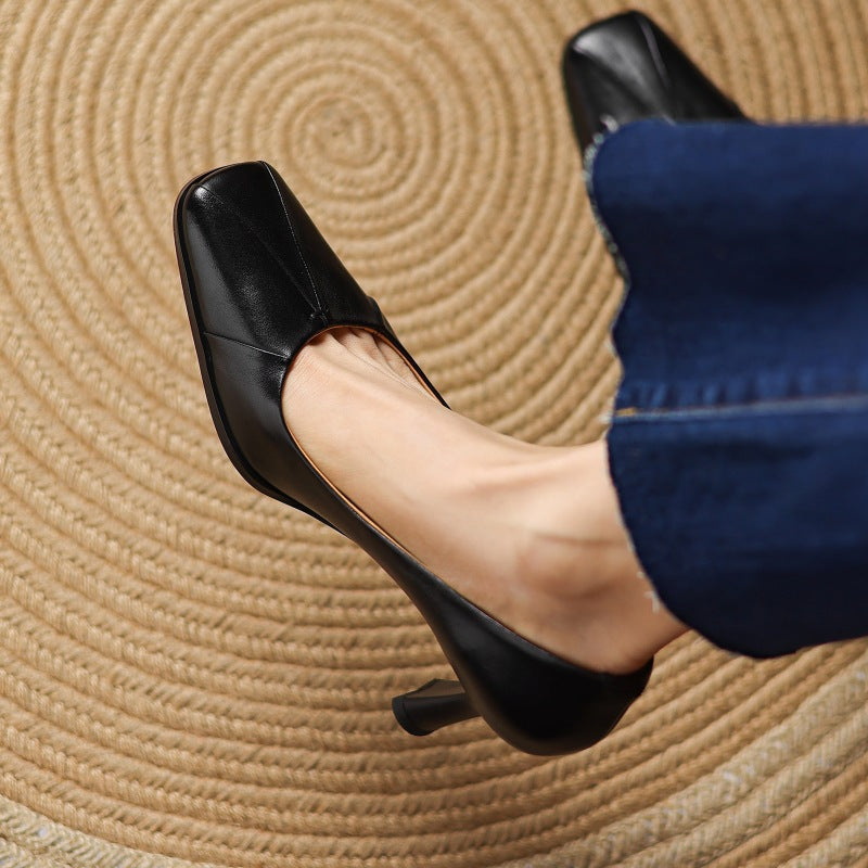 Marisol Leather Pumps with Square Toe Shape