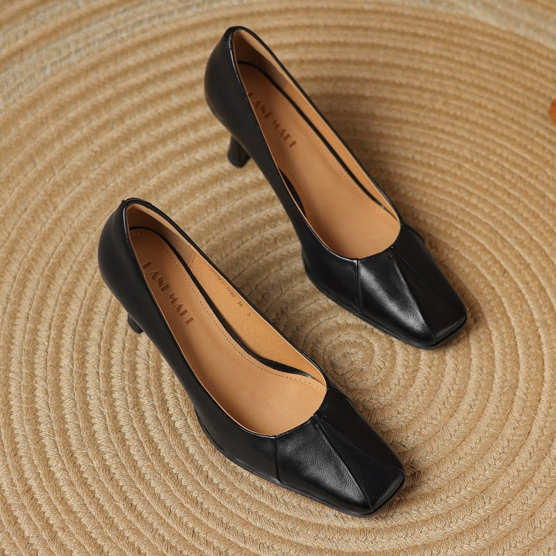 Marisol Leather Pumps with Square Toe Shape