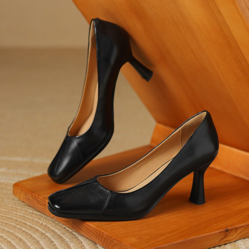 Marisol Leather Pumps with Square Toe Shape