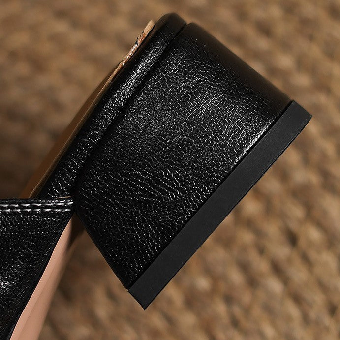 Rosel Leather Mules with Square Toe Shape