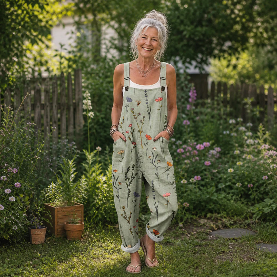 Comfortable Printed Overalls