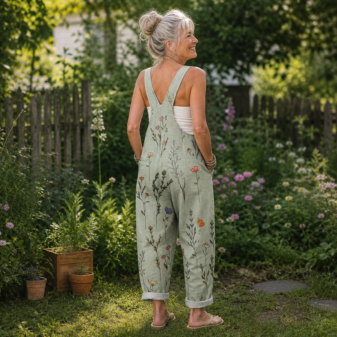Comfortable Printed Overalls