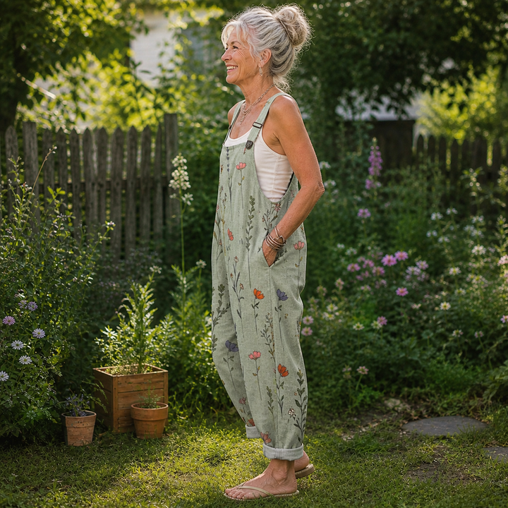 Comfortable Printed Overalls