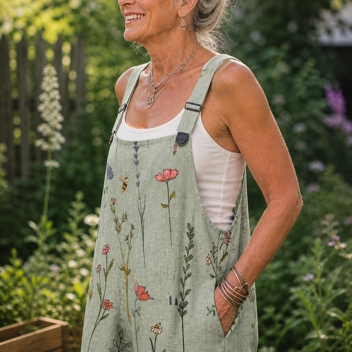 Comfortable Printed Overalls