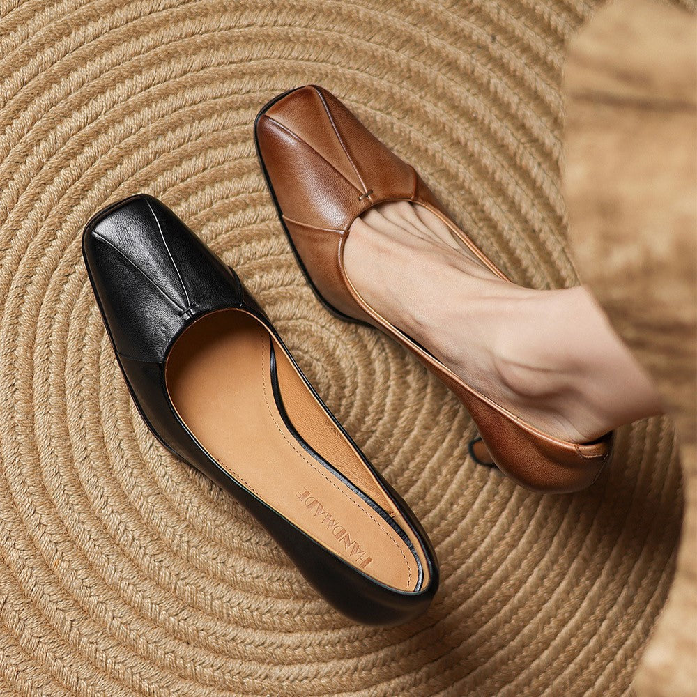 Marisol Leather Pumps with Square Toe Shape