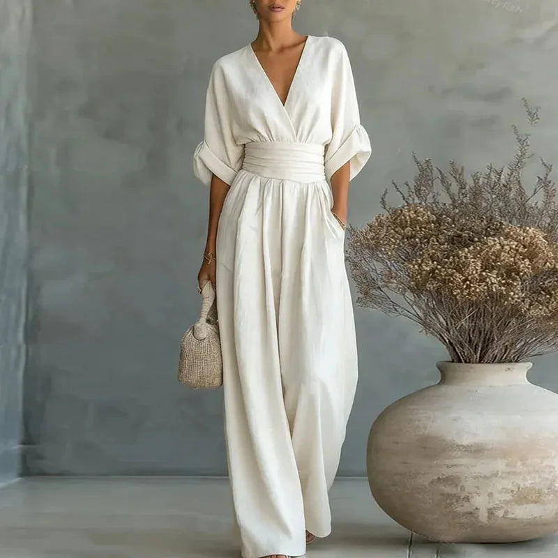 Summer dress Helena with a V-neck