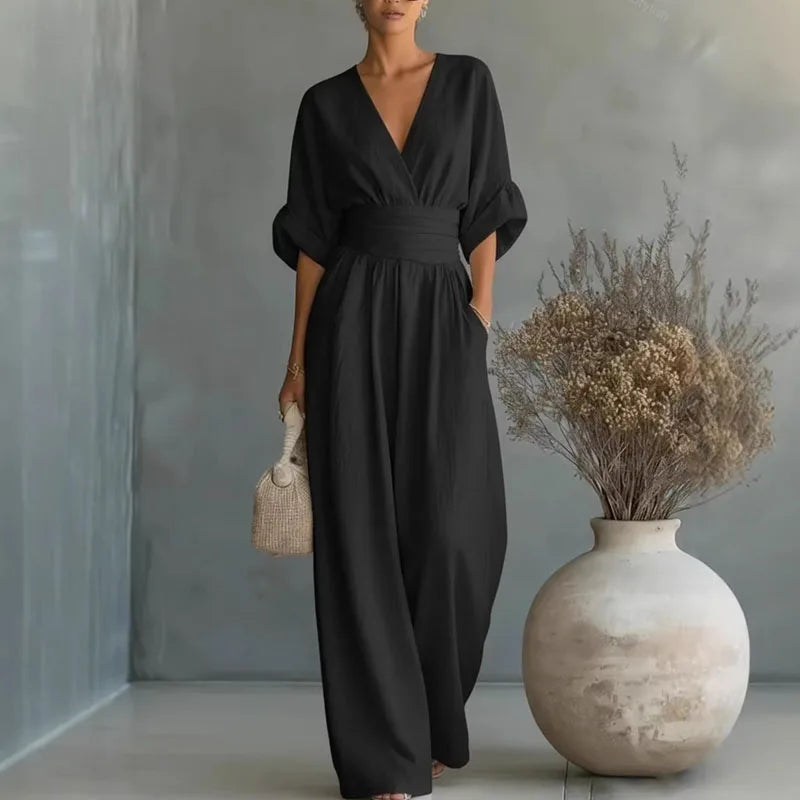 Summer dress Helena with a V-neck
