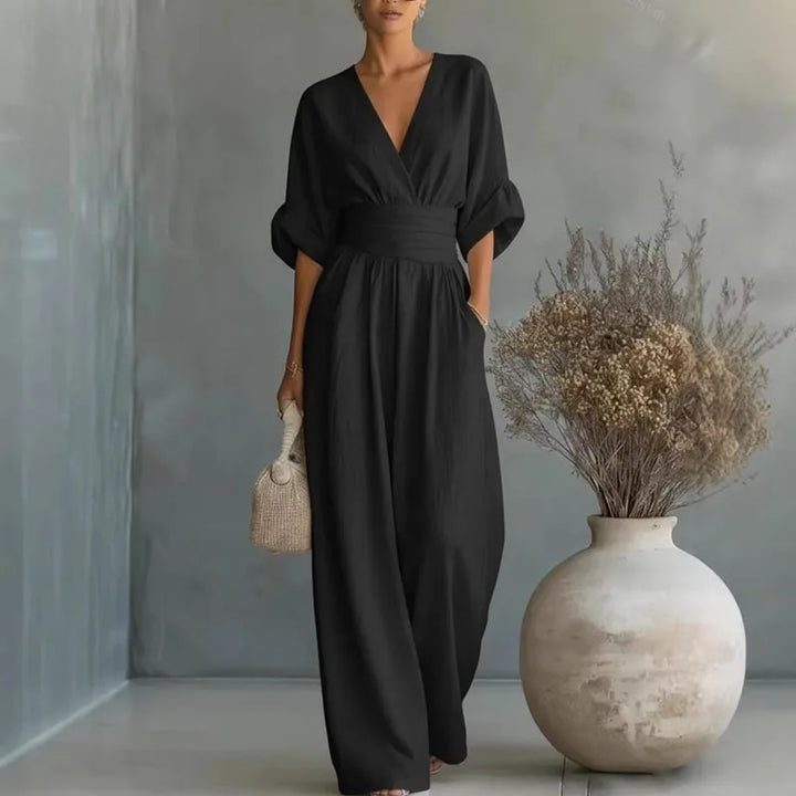 Summer dress Helena with a V-neck