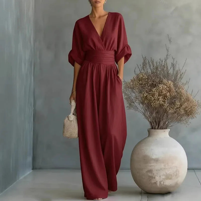 Summer dress Helena with a V-neck