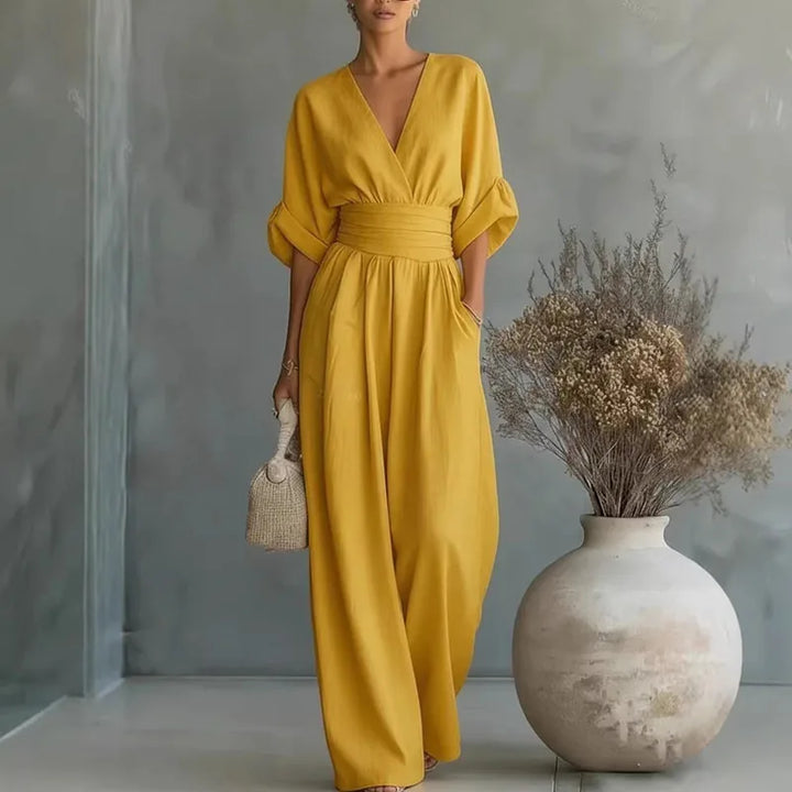 Summer dress Helena with a V-neck