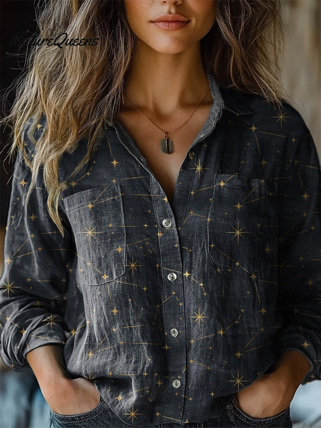 Chloe | Night Sky And Star Pattern Printed